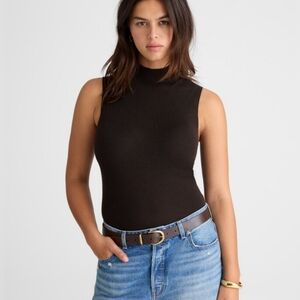 Madewell Merino Wool Silk Sweater Tank Black Size XL